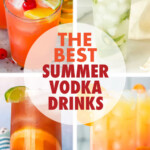 A collage of images of vodka cocktails