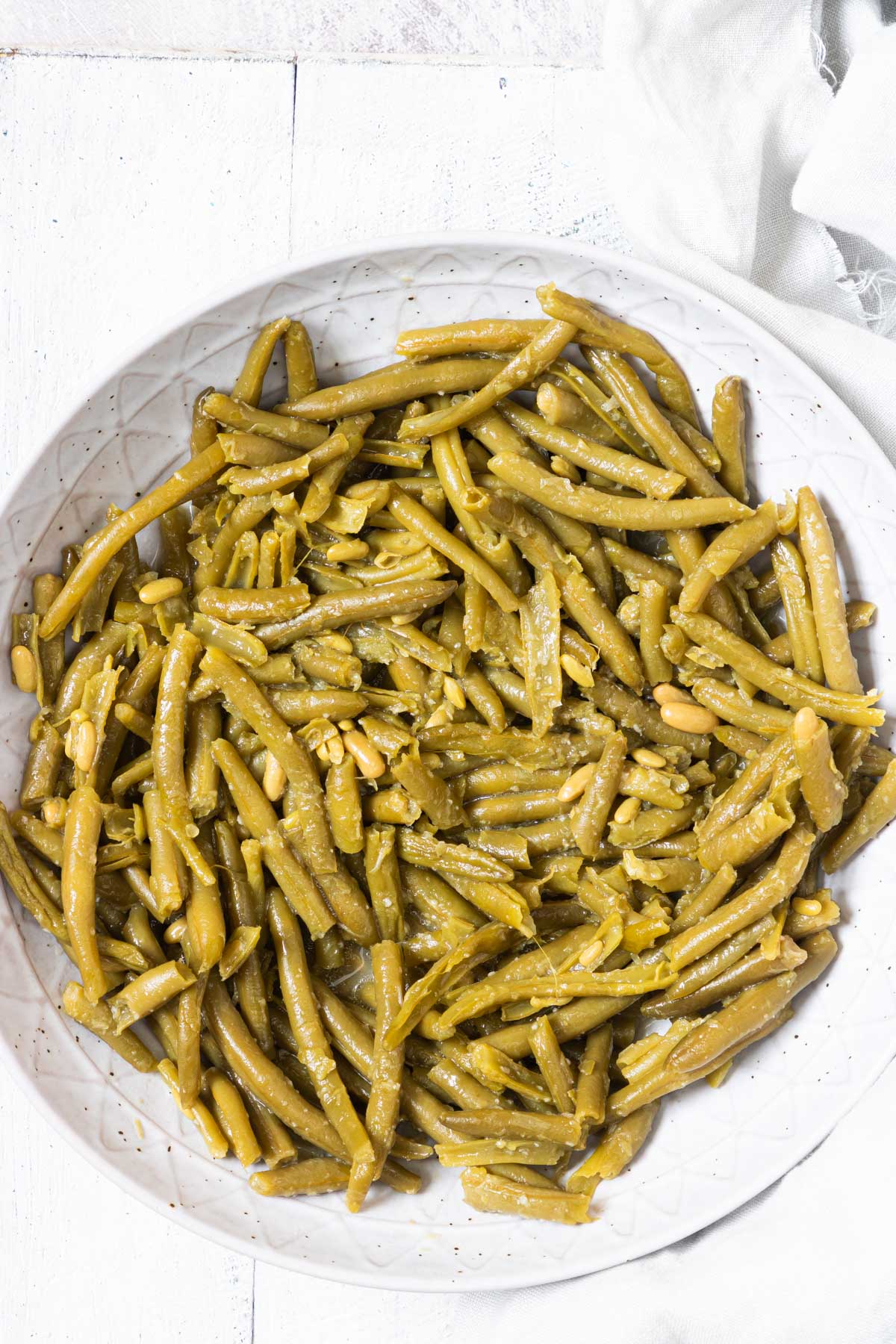 the finished how to cook canned green beans recipe