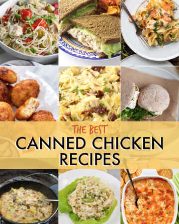 image collage showing different canned chicken recipes