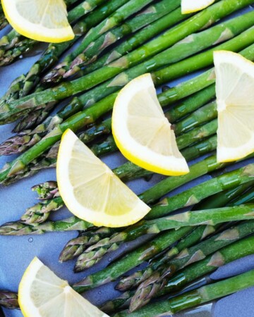 close up view of the how to cook frozen asparagus recipe