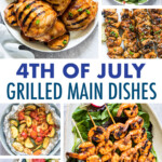 A collage of images of grilled main dishes