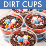 several dirt cups on a table