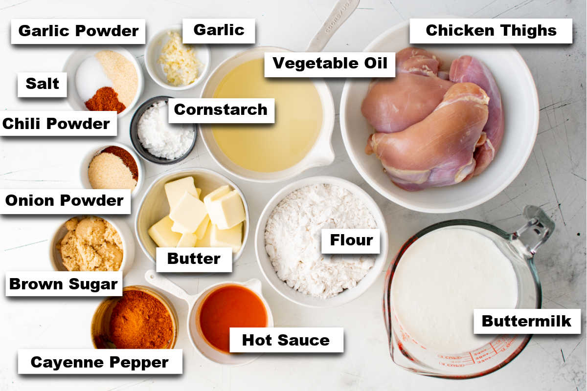 the ingredients needed to make Nashville Hot Chicken