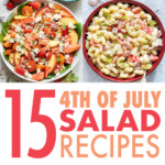 A collage of images of salads