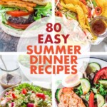 four images of dinner entrees