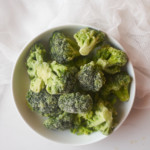 a bowl of frozen broccoli to use to learn how to cook frozen broccoli