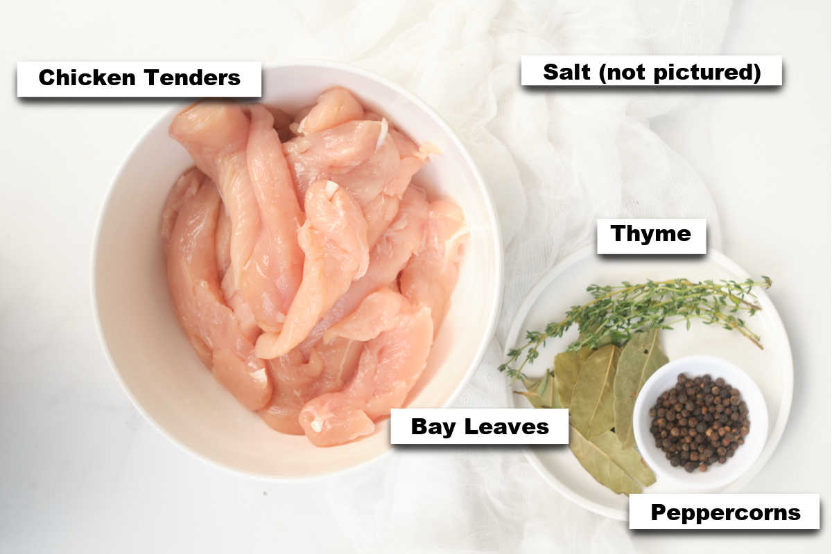 the ingredients needed for making this how long to boil chicken tenders recipe