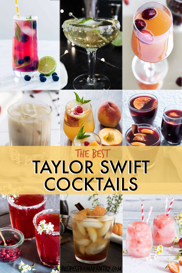 A collage of images of cocktails