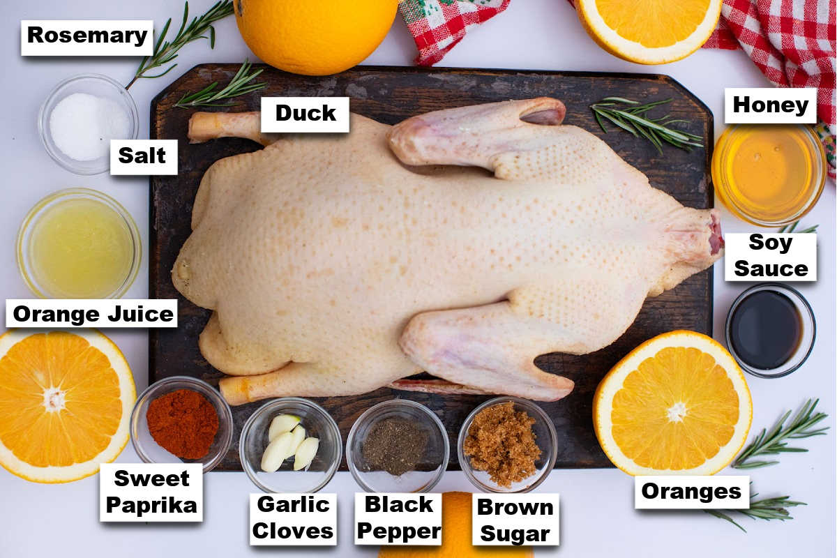 the ingredients needed to make Air Fryer Duck