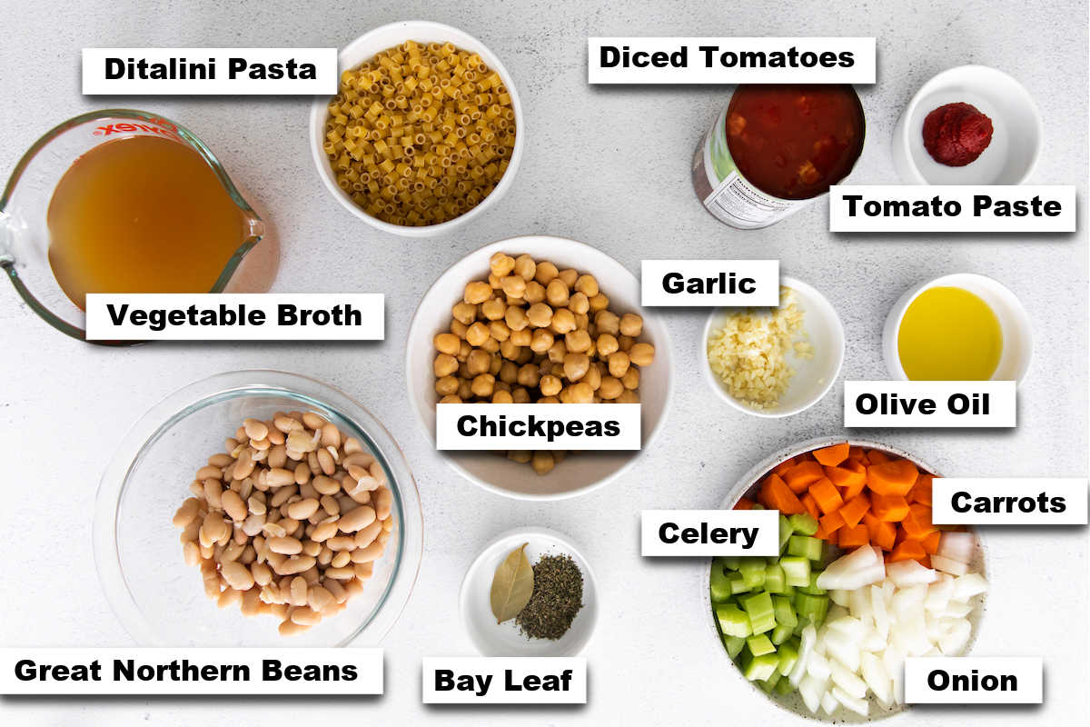 the ingredients for making this chickpea soup recipe