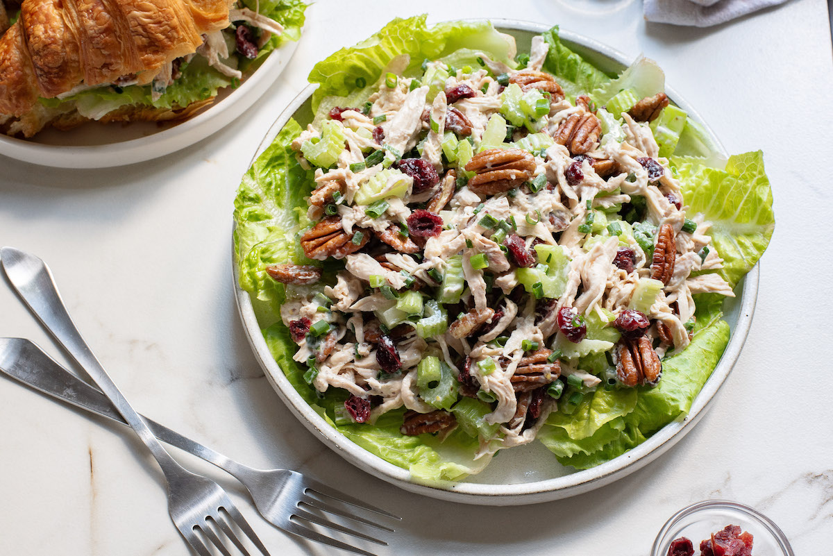 the completed cranberry chicken salad recipe