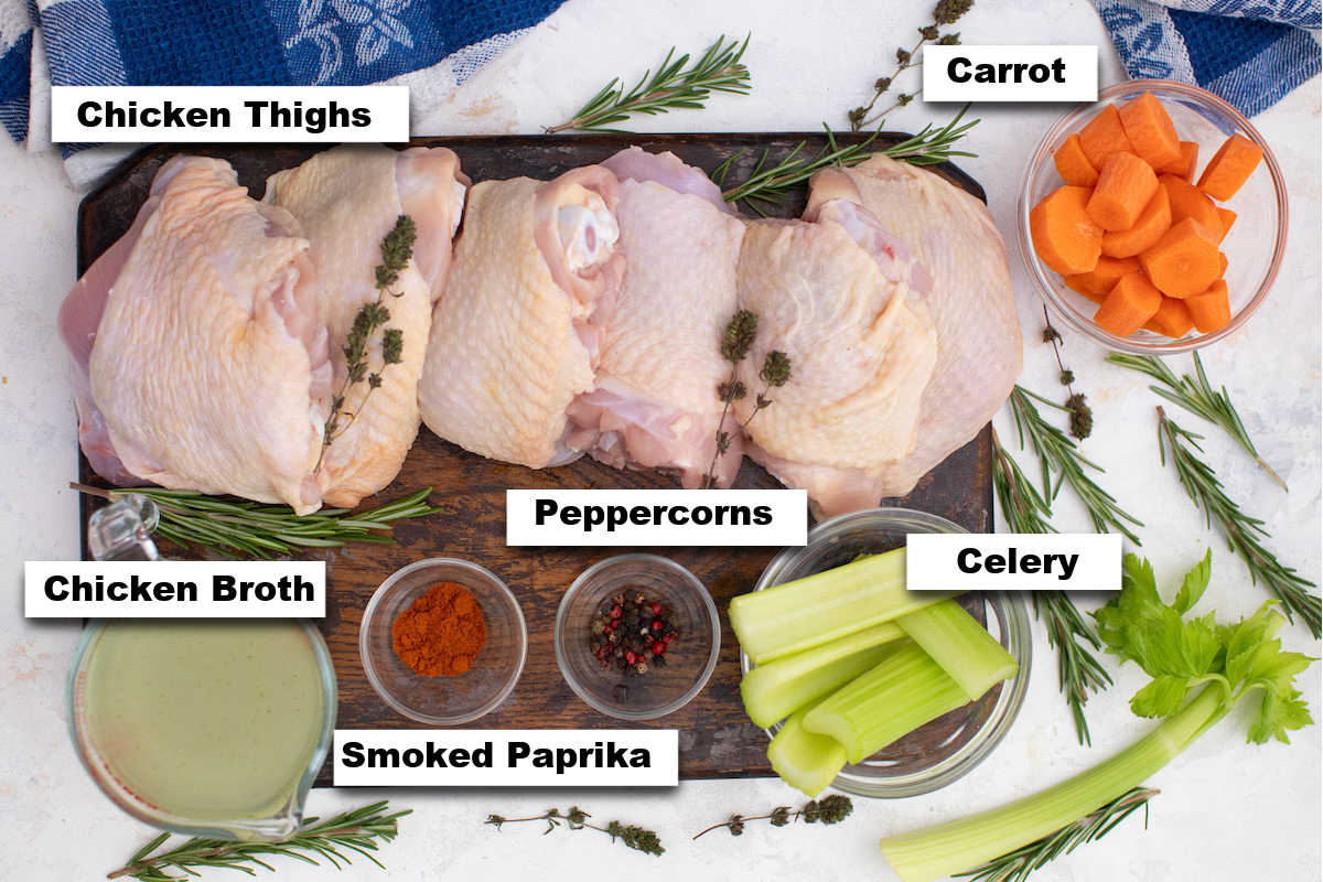 the ingredients for how long to boil chicken thighs recipe