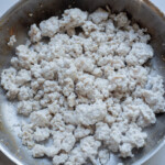 the completed how to cook ground turkey recipe in a skillet