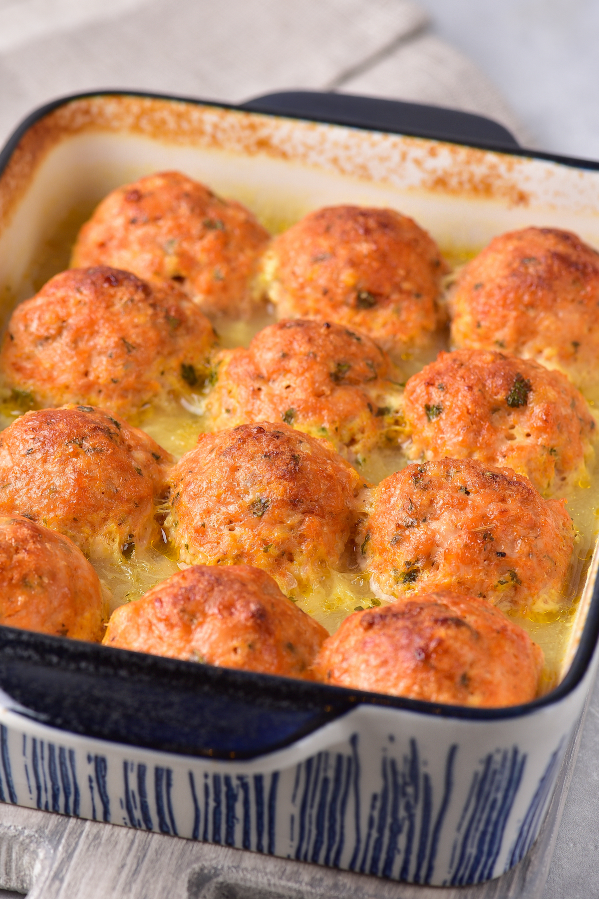 the completed chicken meatballs recipe