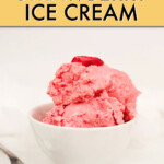 Strawberry ice cream in a bowl