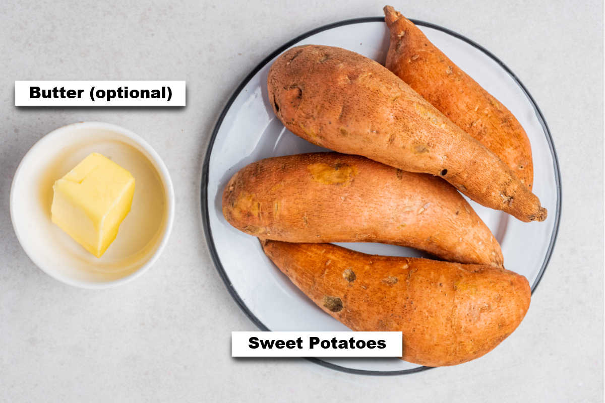 sweet potatoes and butter are the ingredients needed for making this recipe