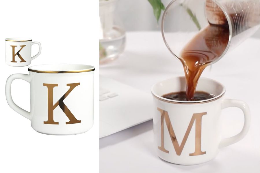 Monogrammed mug for a refined cook gift.