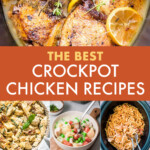 A collage of chicken dishes made in a crockpot