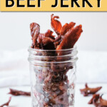 Beef jerky in a mason jar