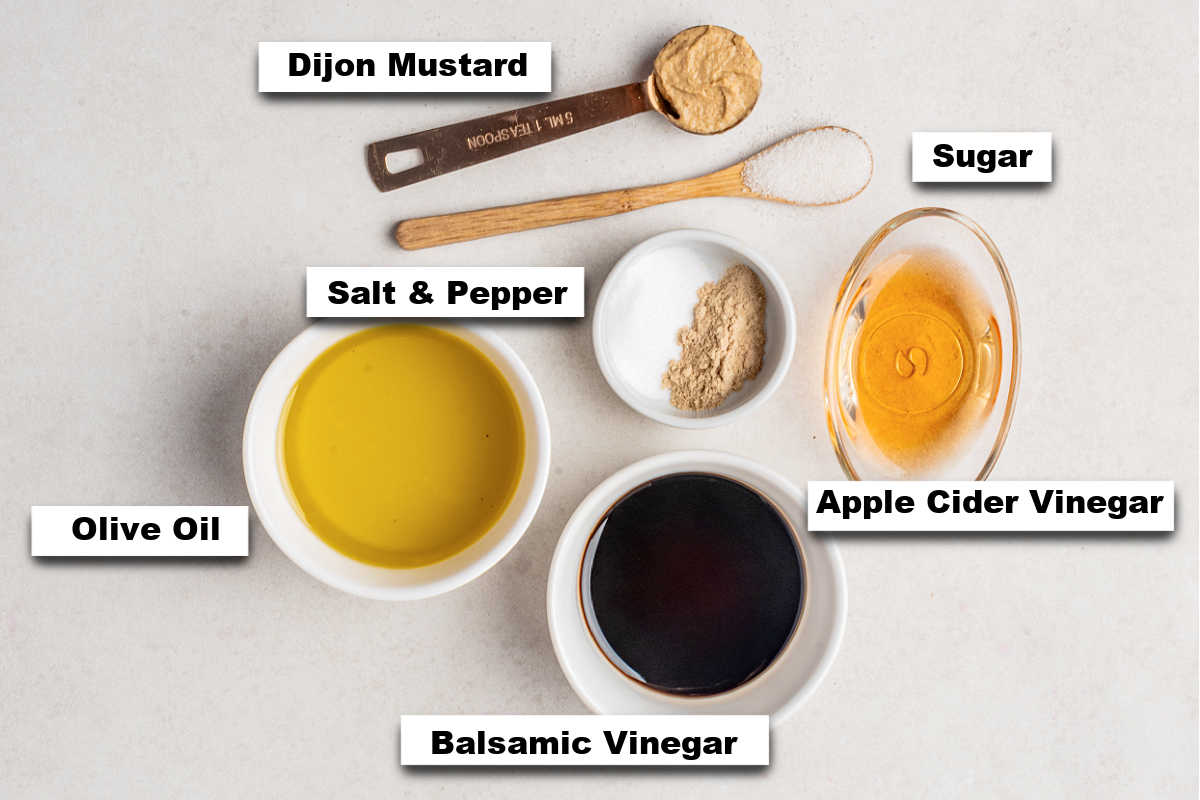 the ingredients needed to make the salad dressing