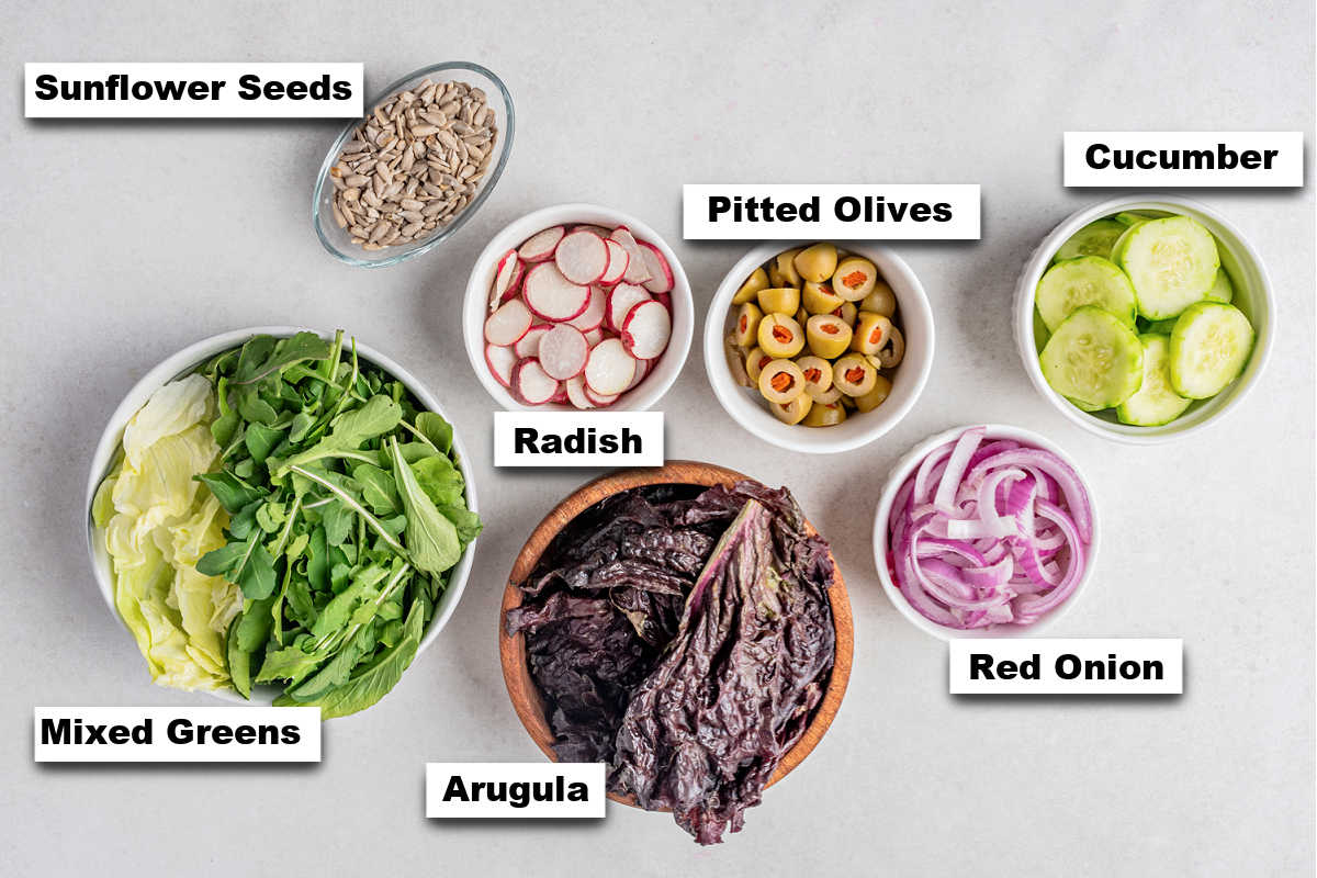 the ingredients needed to make this salad recipe