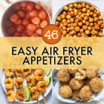 A collage of images of air fryer appetizers