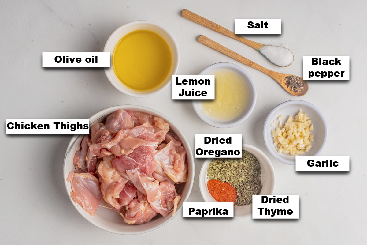 Air Fryer chicken thigh ingredients.