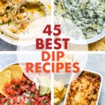 four images of party dips
