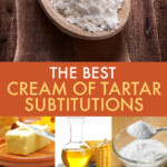 A Collage of images of ingredients that can be used to substitute for cream of tartar in recipes