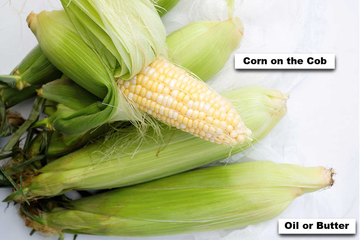 the ingredients needed for grilling corn on the cob