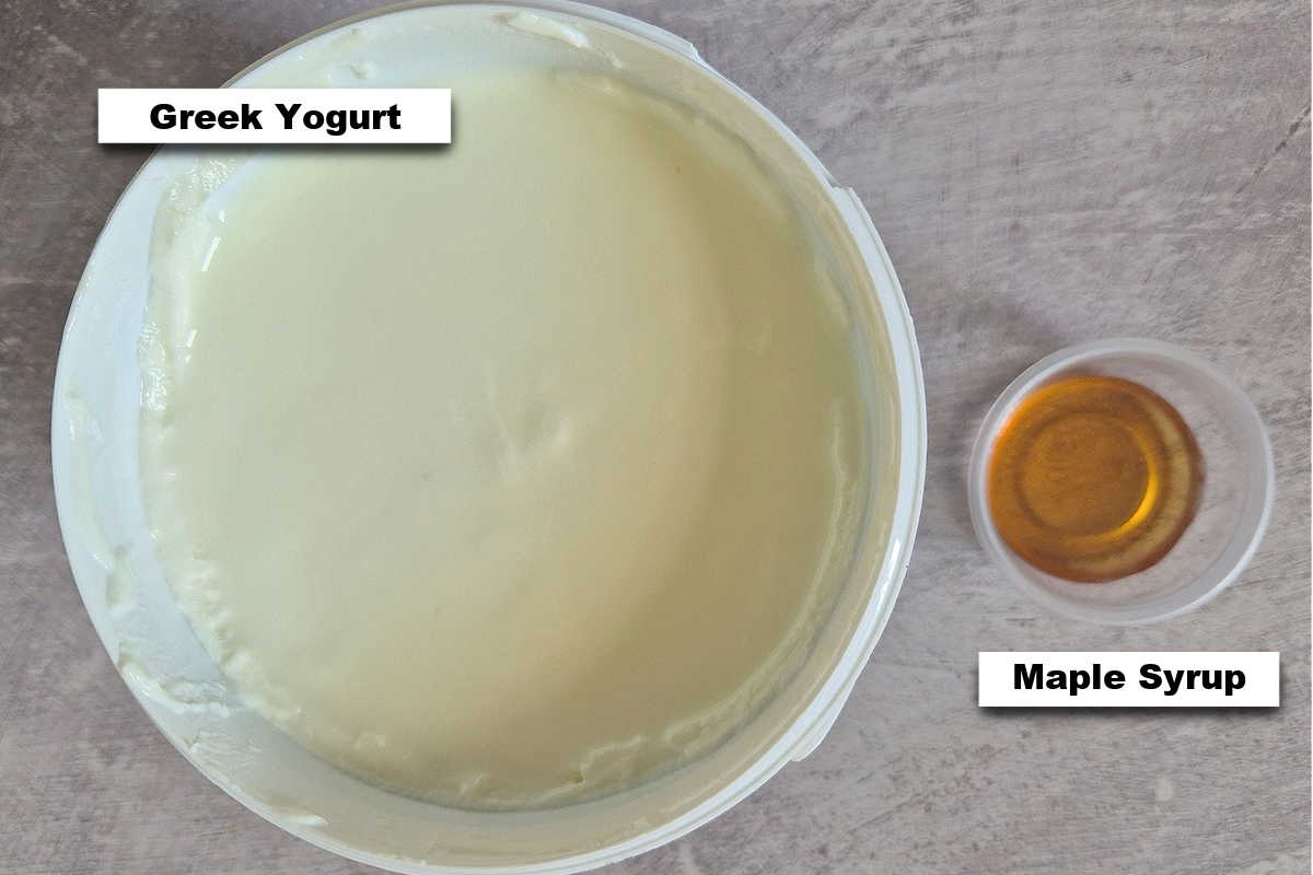 the ingredients needed to make frozen yogurt in Ninja Creami.