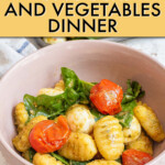 Gnocchi and vegetables in a bowl