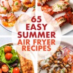 four images of dishes made in an air fryer
