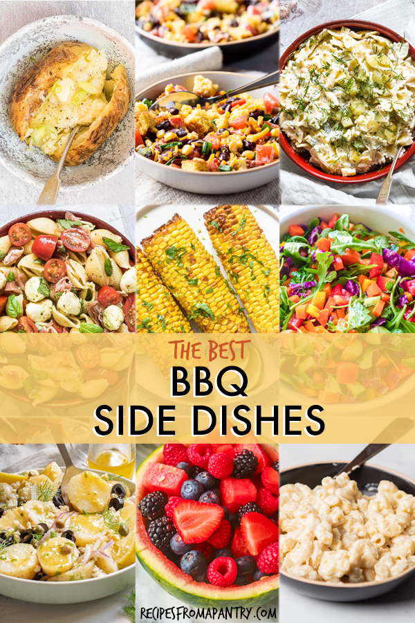 A collage of images of side dishes