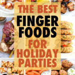 A collage of images of finger foods and appetizers