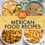 A collage of images of mexican food