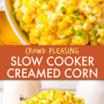 two images of creamed corn