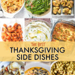 A collage of images of thanksgiving side dishes