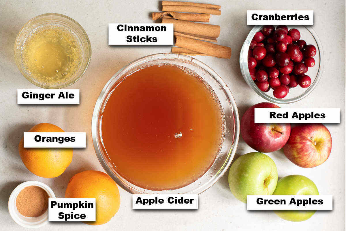 Ingredients for a punch for Thanksgiving.