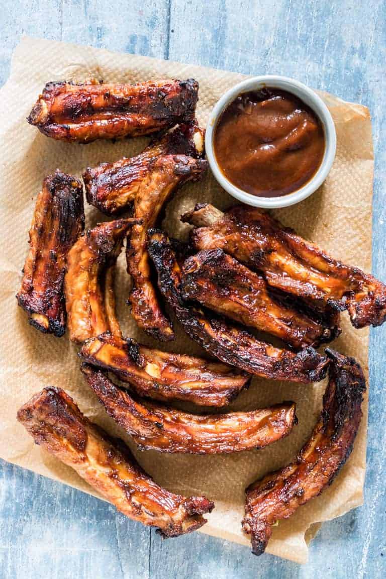 Smoky air fryer ribs {low carb, gluten free}