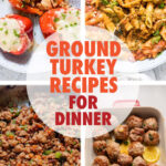 A collage of images of ground turkey dishes