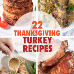 A collage of images of turkey dishes