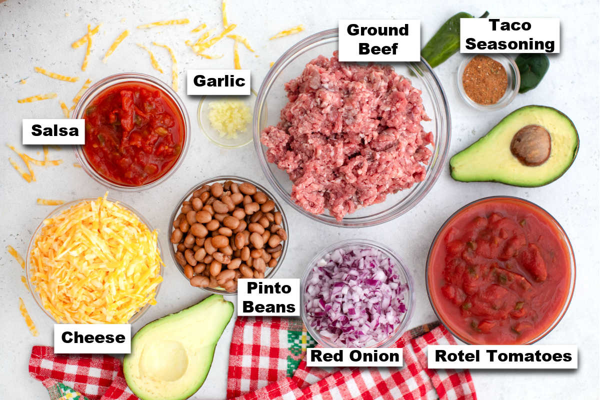 the ingredients for this Walking Taco Casserole Recipe.