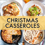 A collage of images of holiday casseroles