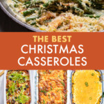 A collage of images of holiday casseroles