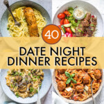 A collage of images of dinner entrees