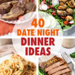 A collage of images of dinner entrees
