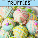 close up of a stack of Oreo truffle balls