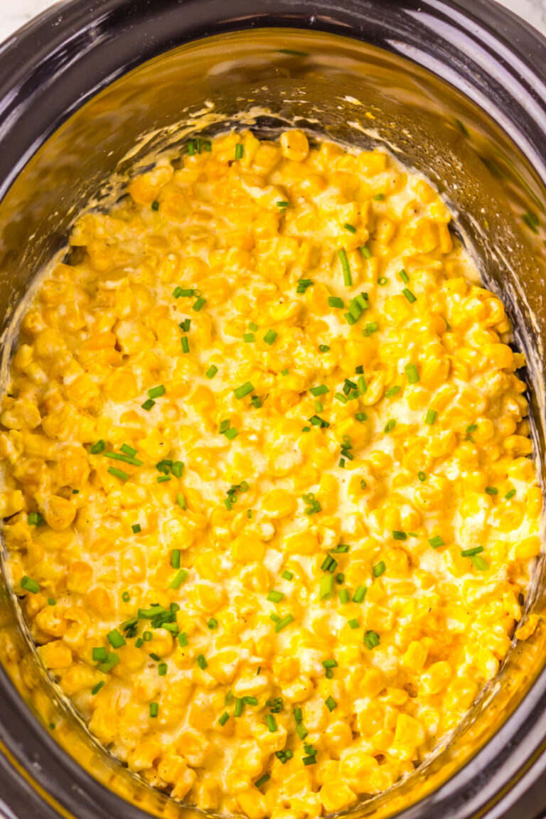 Creamed corn in slow cooker insert.