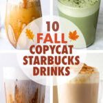 a collage of images of copycat Starbucks drinks